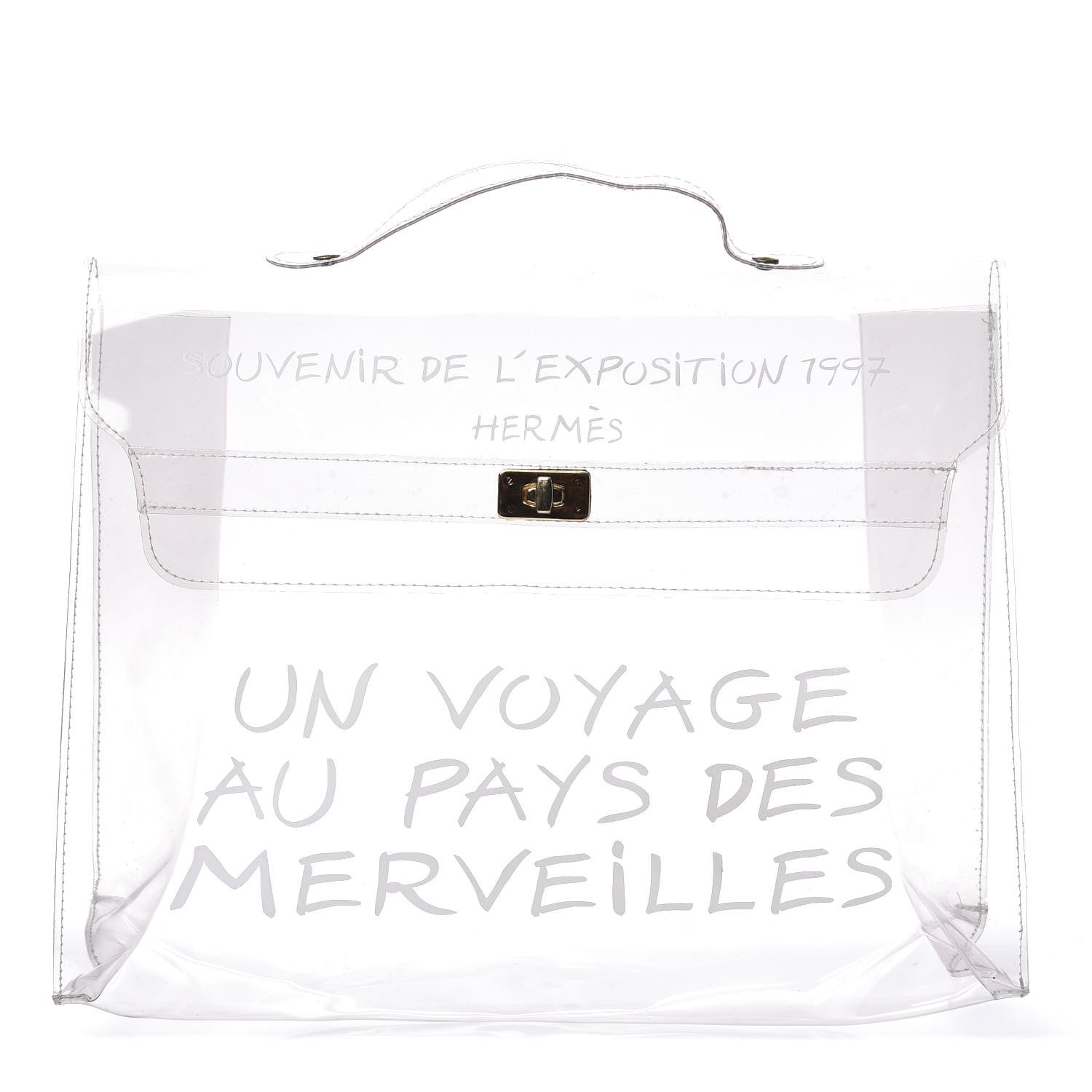 Hermes Vinyl Souvenir De L'Exposition Kelly Transparent 1 of 7