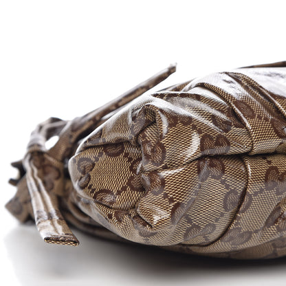 Gucci Crystal Monogram Large Hysteria Clutch Brown 8 of 9