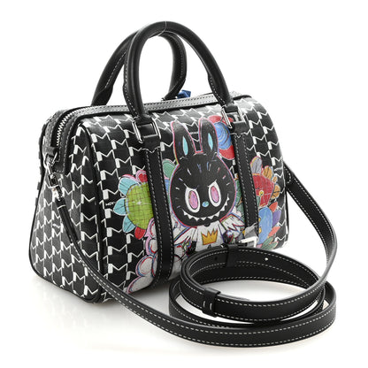 Moynat X KASING LUNG Calfskin Canvas M Labubu Boston Bag Black Multicolor 3 of 9