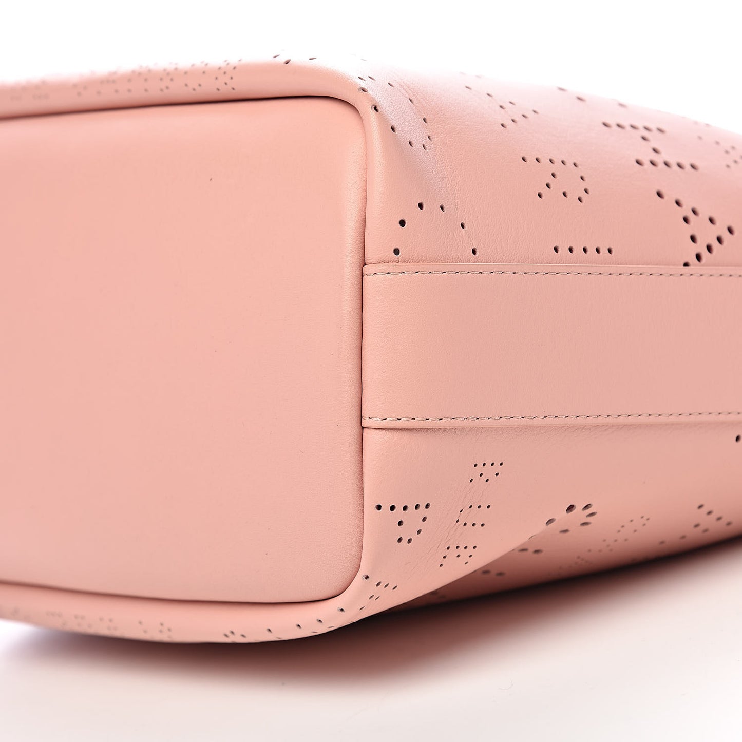 Calfskin Tweed Small Logo Eyelets Shopping Tote Pink