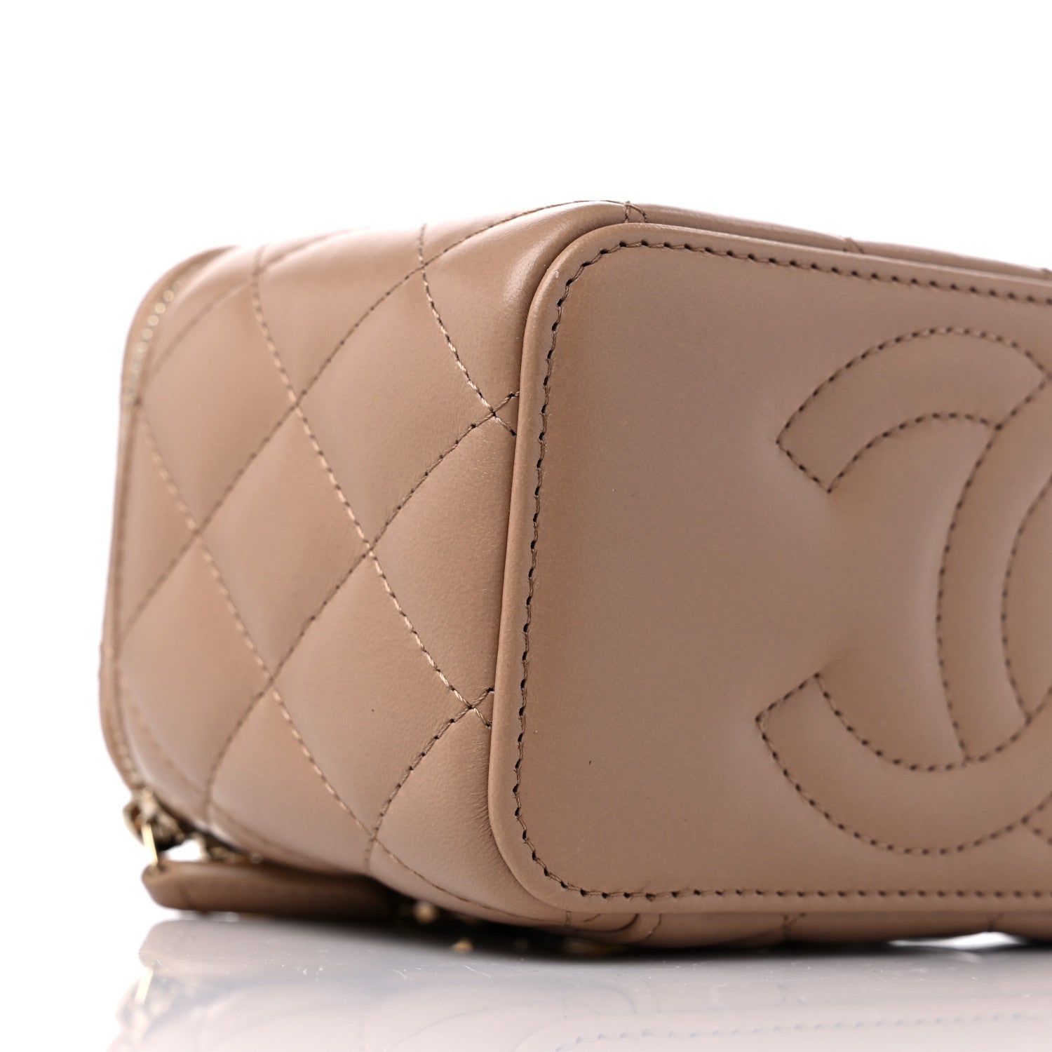 Chanel Lambskin Quilted Small Pillow Crush Vanity Case With Chain Beige 8 of 9