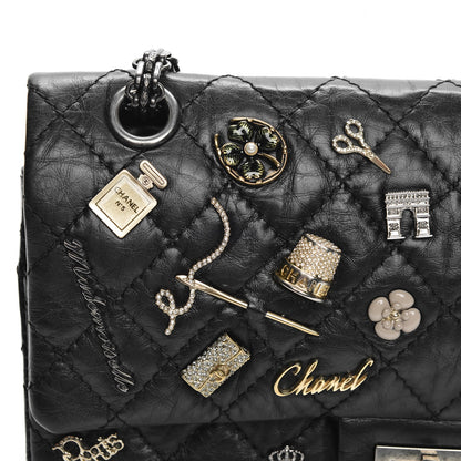 Chanel Aged Calfskin Lucky Charms 2.55 Reissue 225 Flap Black 9 of 9