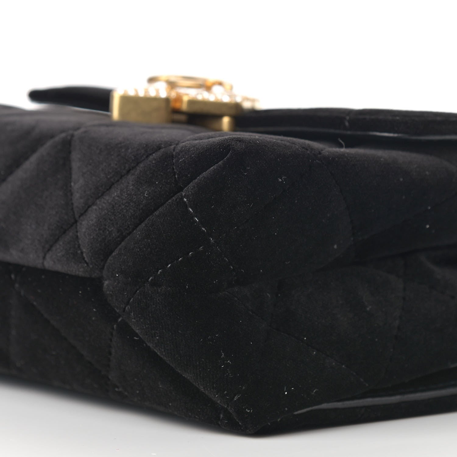 Chanel Velvet Strass Diamond Lock Flap Black 9 of 9