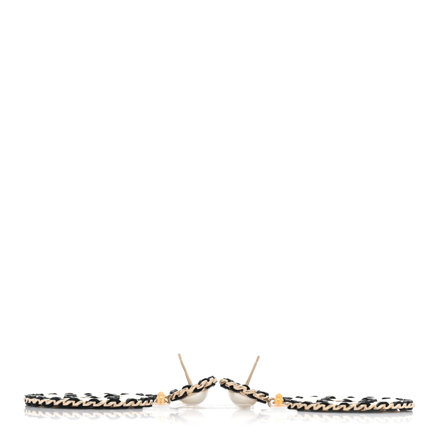Chanel Lambskin Pearl Metal Quilted CC Earrings Gold 3 of 5