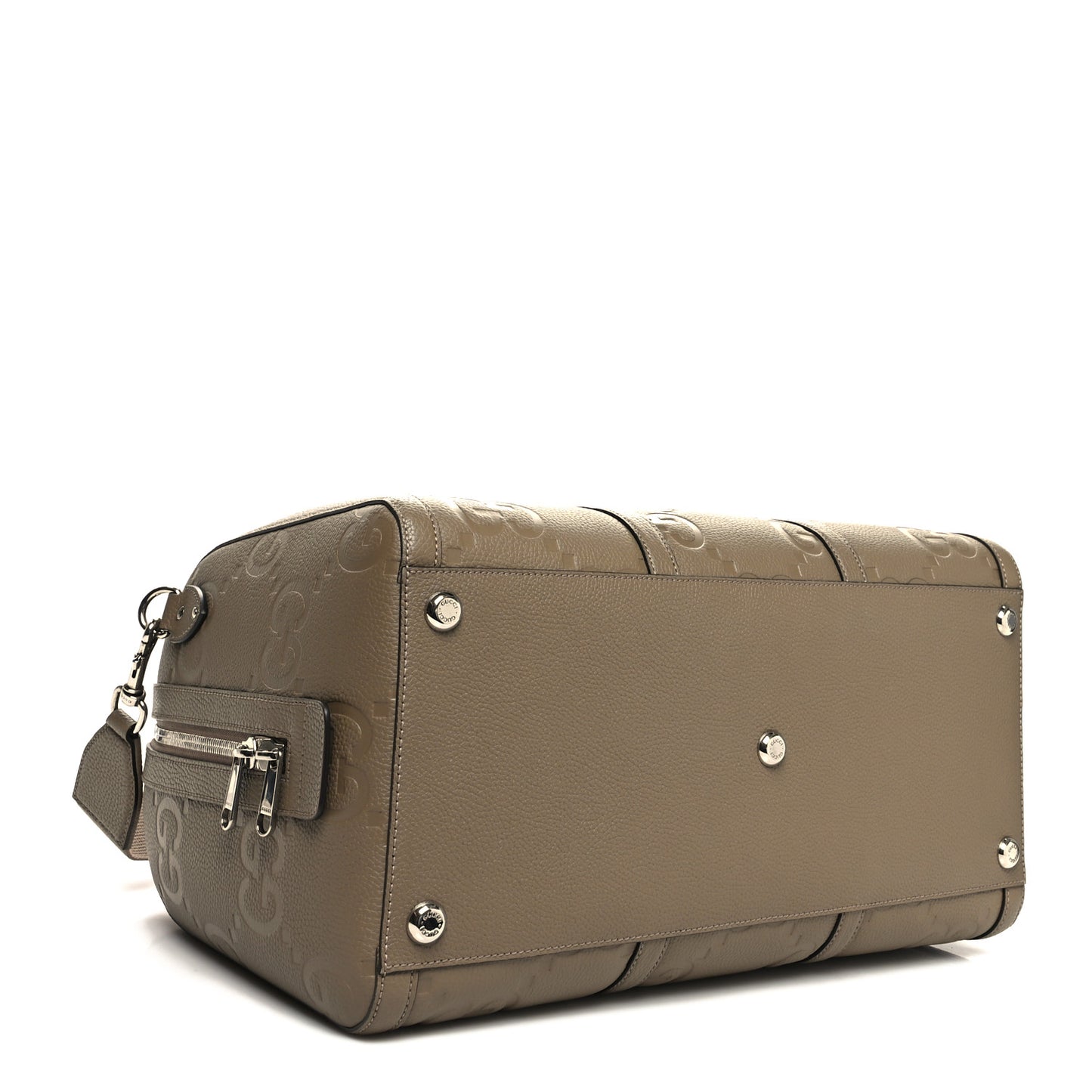 Piuma Calfskin Jumbo GG Embossed Large Duffle Bag Good Taupe