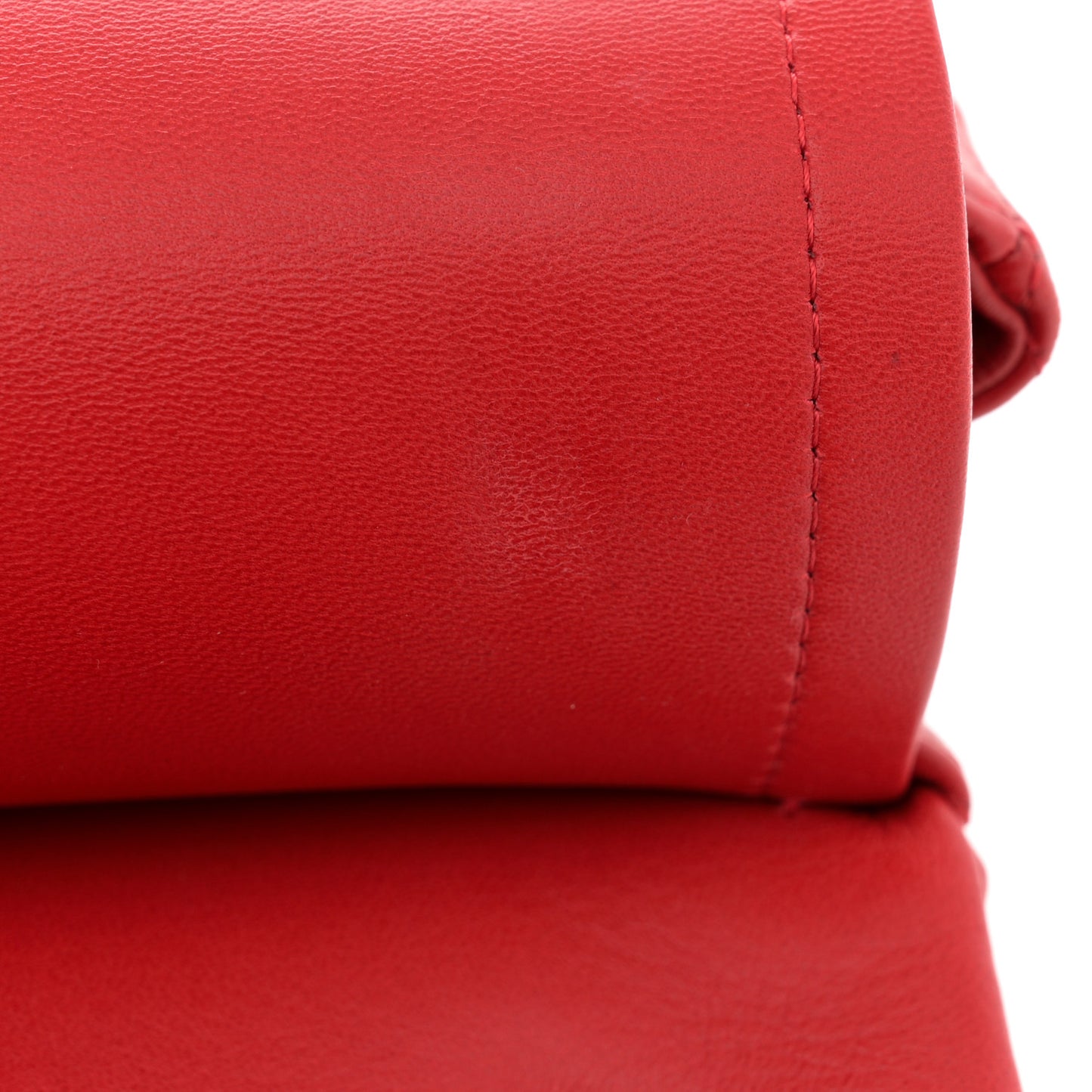 Lambskin Quilted Jumbo Double Flap Red