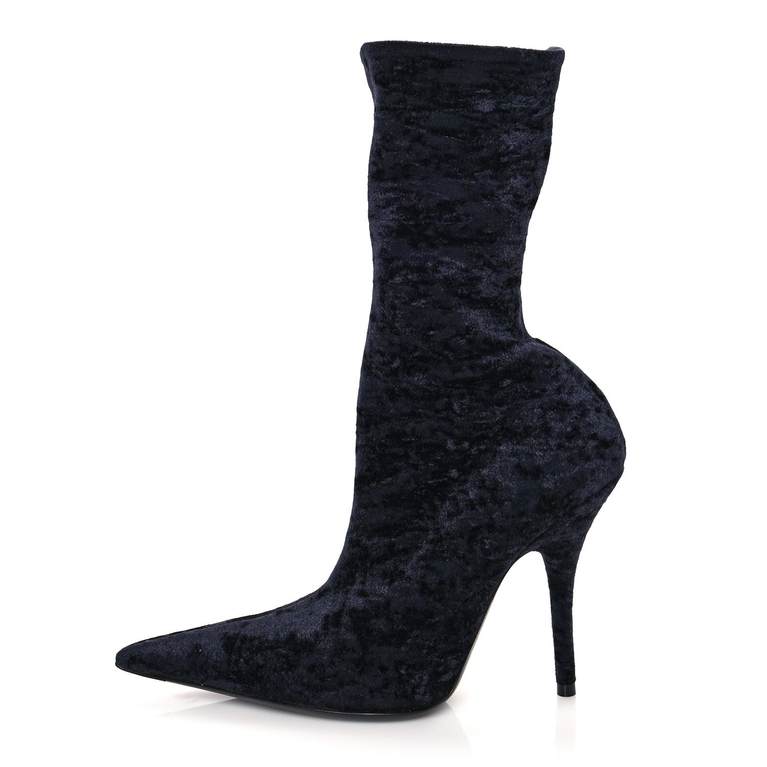 Balenciaga Velvet Spandex Extreme Pointed Toe Knife Ankle Boots 36 Black 1 of 6