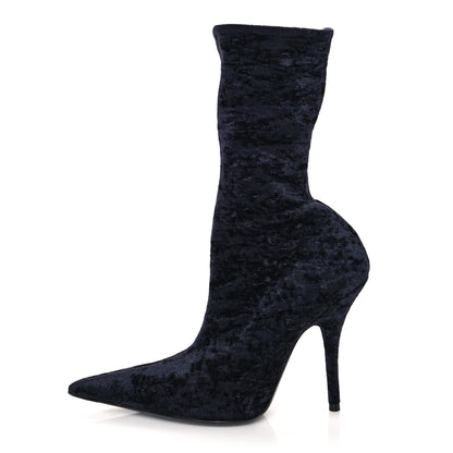 Balenciaga Velvet Spandex Extreme Pointed Toe Knife Ankle Boots 36 Black 1 of 6