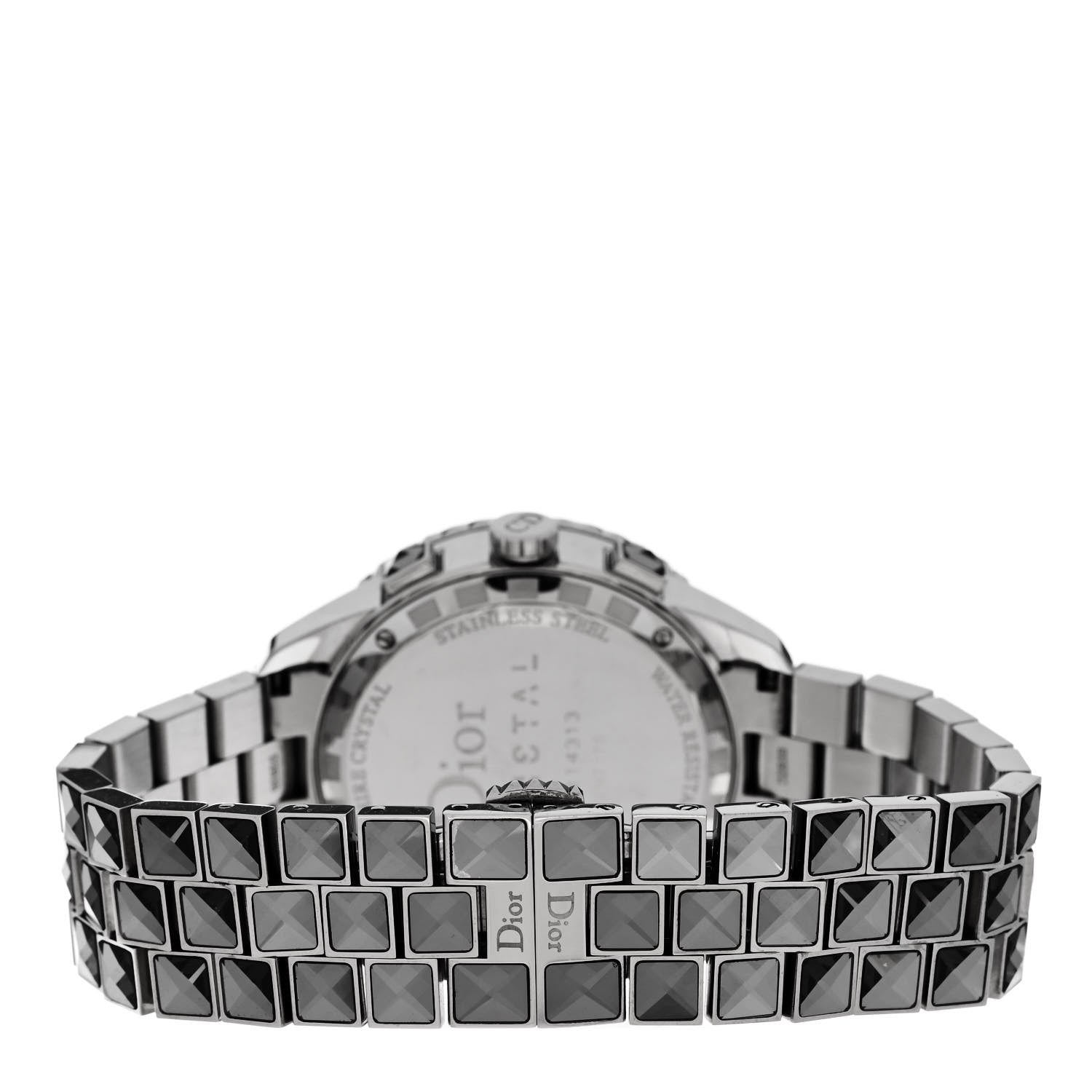 Christian Dior Stainless Steel Diamond Sapphire 38mm Christal Chronograph Quartz Watch Grey 3 of 5