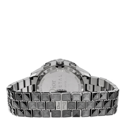 Christian Dior Stainless Steel Diamond Sapphire 38mm Christal Chronograph Quartz Watch Grey 3 of 5