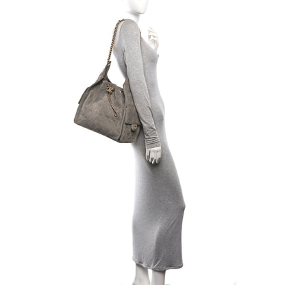 Chanel Suede Quilted Medium Chanel 25 Handbag Grey 2 of 11