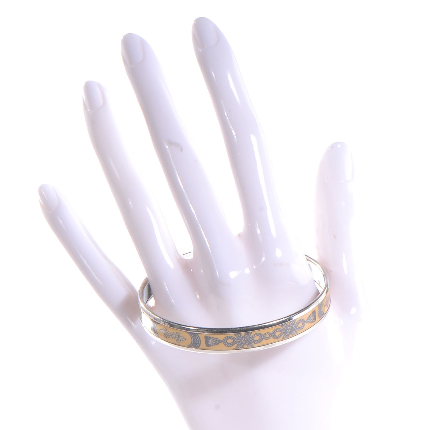 Enamel Printed Grand Apparat Narrow Bracelet 65 Yellow