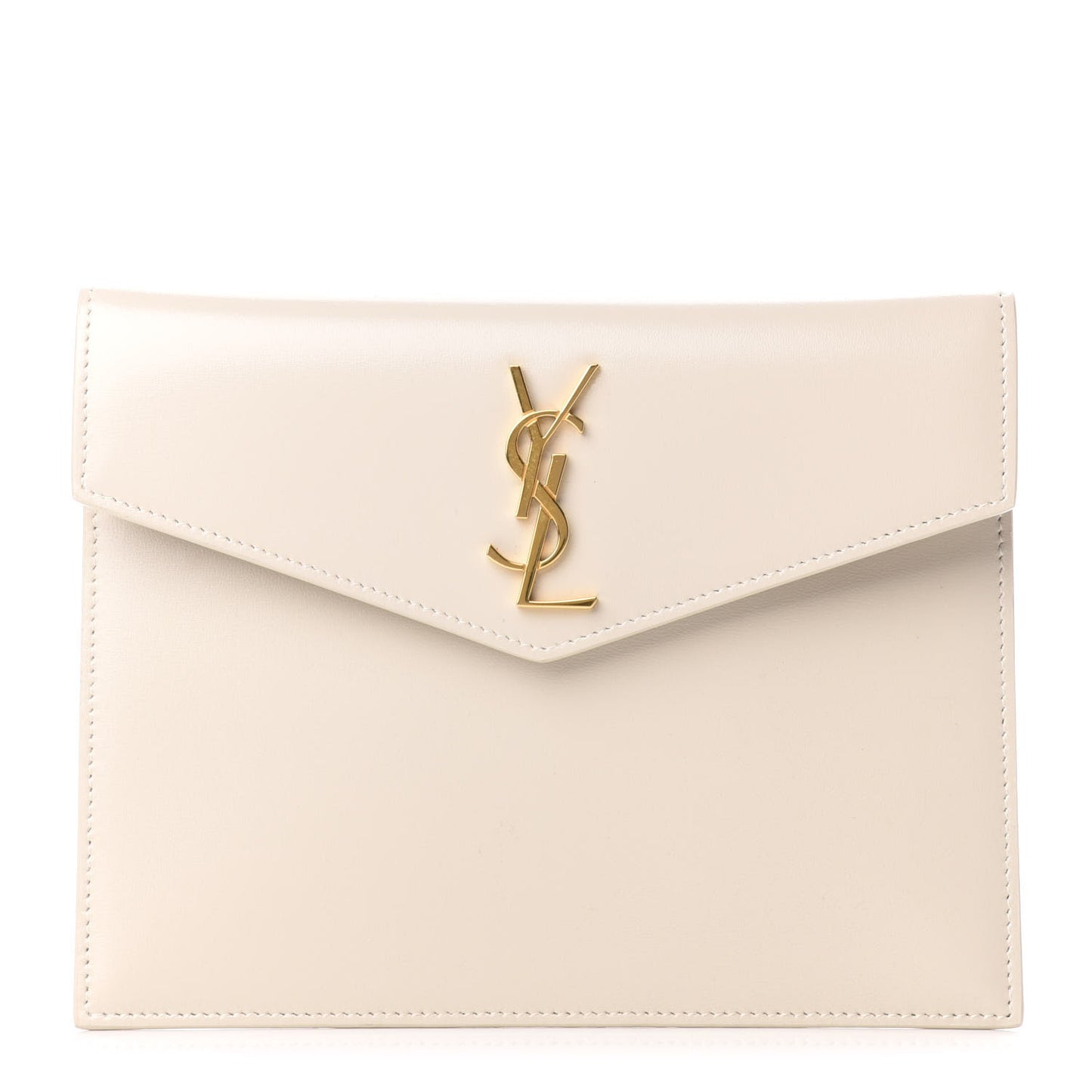 Smooth Shiny Calfskin Monogram Uptown Baby Pouch Crema Soft