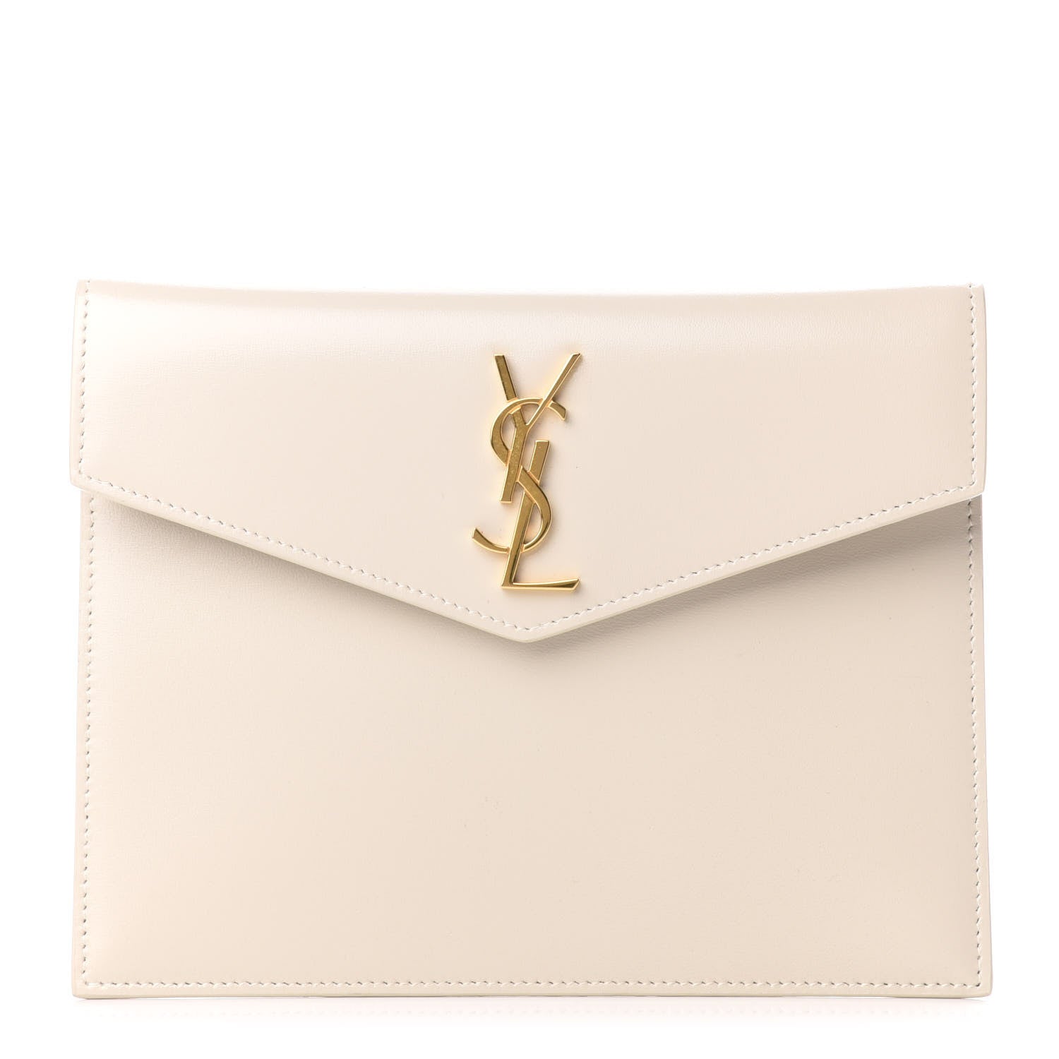 Saint Laurent Smooth Shiny Calfskin Monogram Uptown Baby Pouch Crema Soft 1 of 6