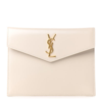 Saint Laurent Smooth Shiny Calfskin Monogram Uptown Baby Pouch Crema Soft 1 of 6