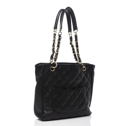 Chanel Caviar Quilted Petit Shopping Tote PST Black 3 of 13