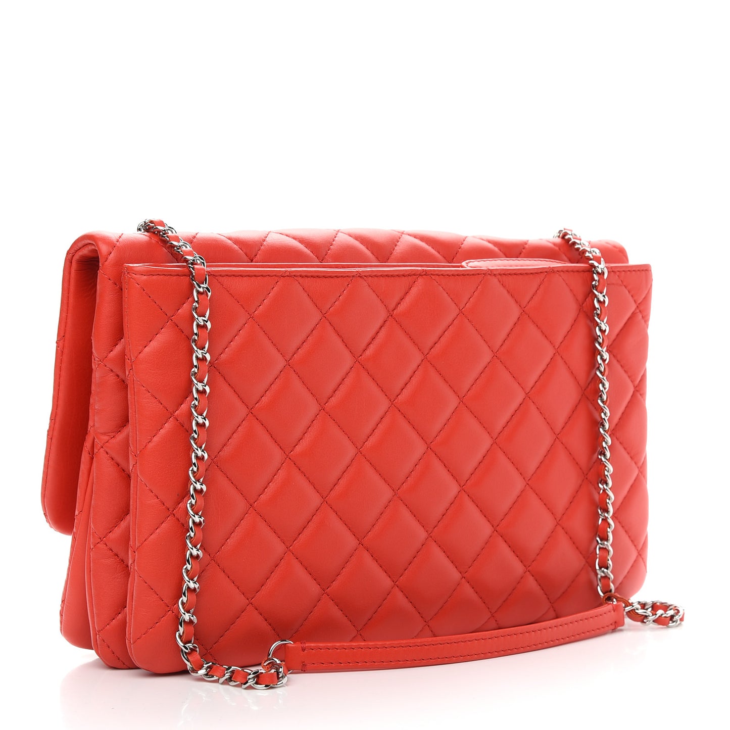 Calfskin Quilted Tender Touch Flap Bag Red