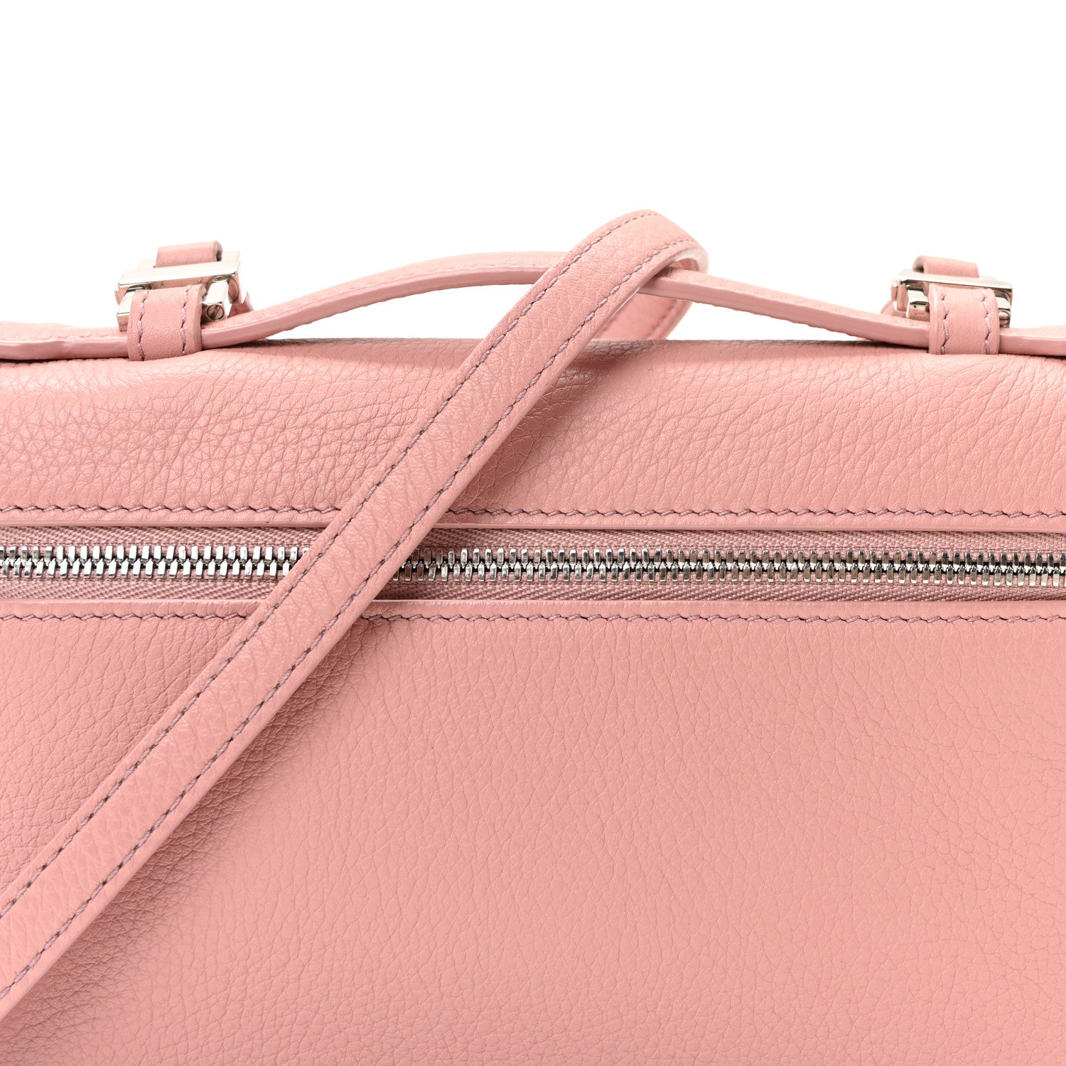 Loro Piana Grained Calfskin L19 Extra Pocket Pouch Rosa 1819223