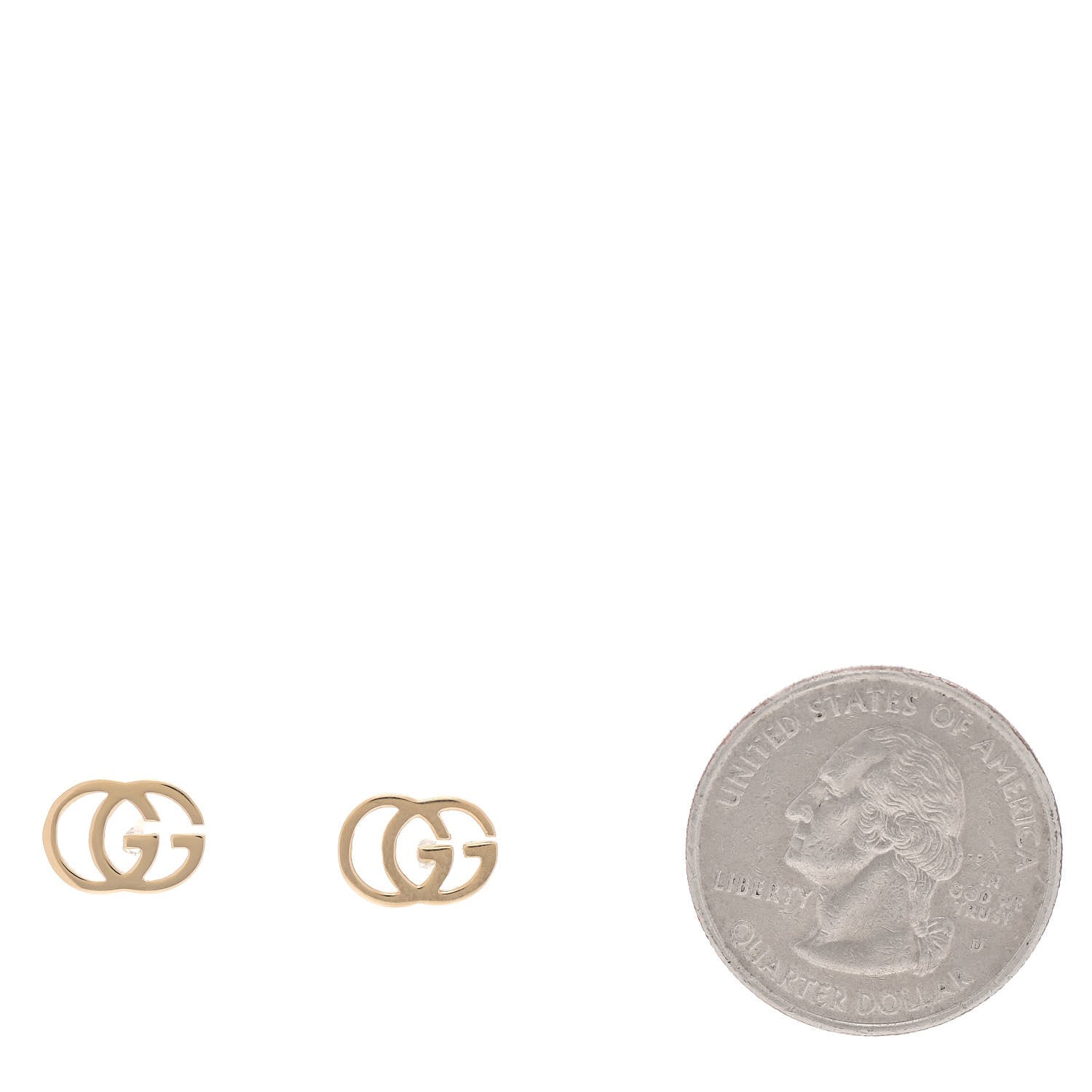 Gucci 18K Yellow Gold GG Tissue Stud Earrings 2 of 4