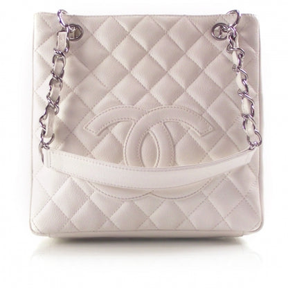 Chanel Caviar Petite Shopping Tote PST White 1 of 11