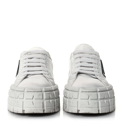 Prada Re-Nylon Gabardine Triangle Logo Double Wheel 50mm Sneakers 38.5 White 2 of 8