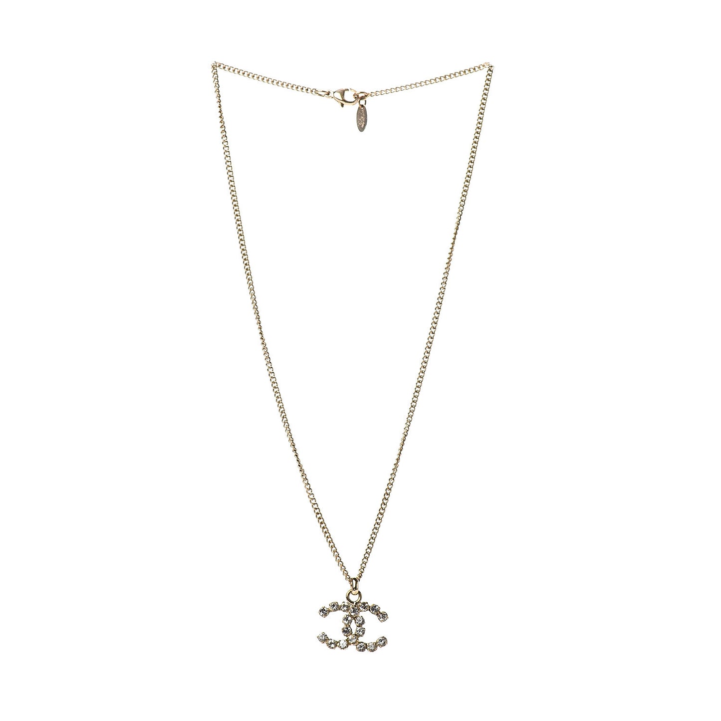 Crystal CC Necklace Gold
