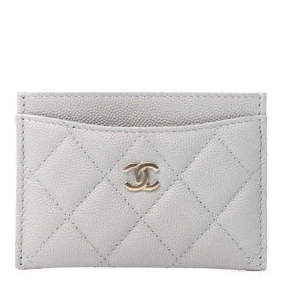 Chanel Caviar Quilted Card Holder Grey 1 of 9