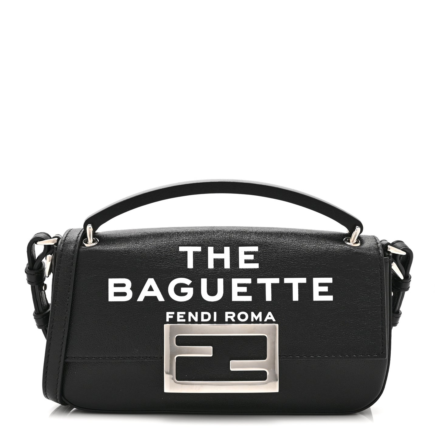 X MARC JACOBS Nappa Logo Phone Baguette Black