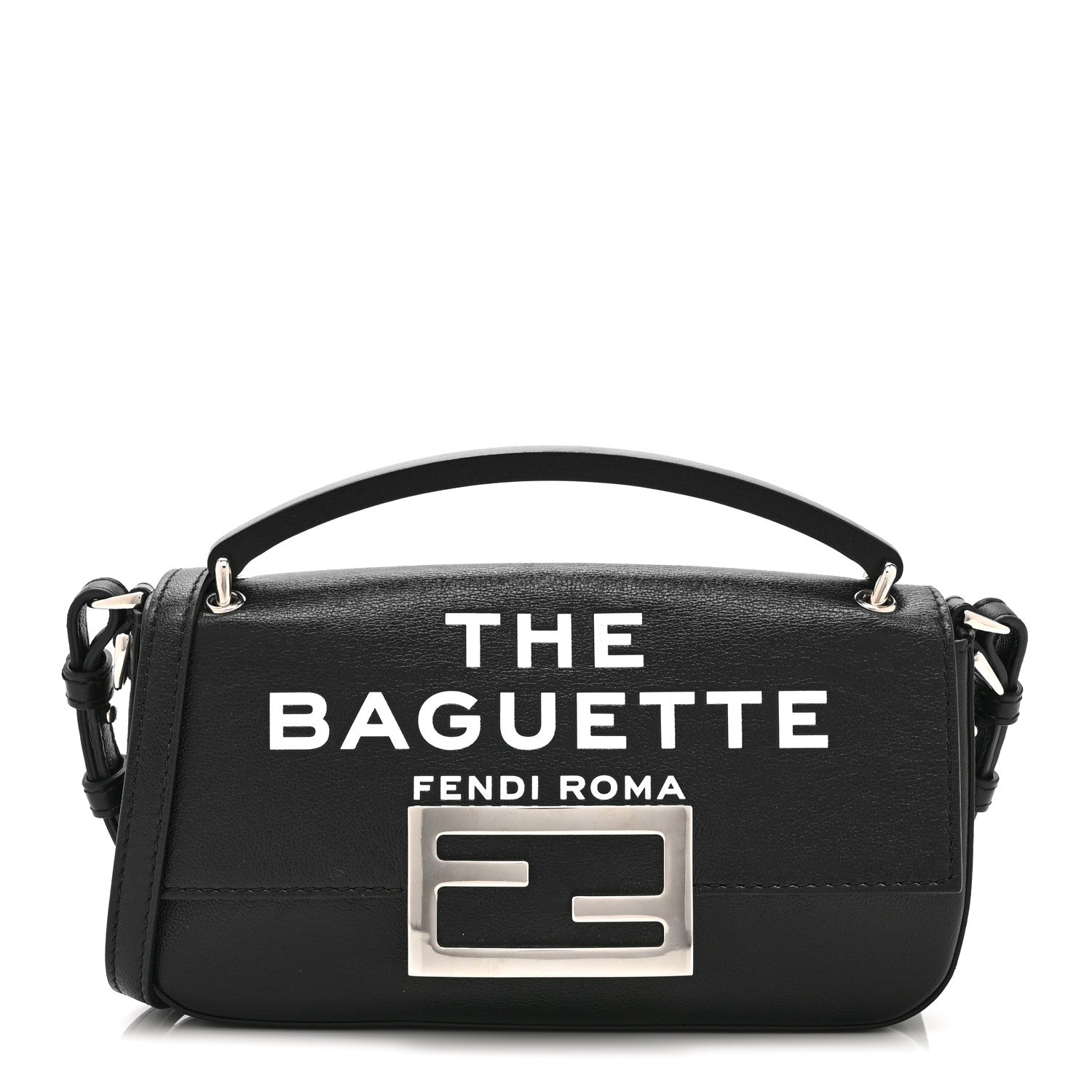 Fendi X MARC JACOBS Nappa Logo Phone Baguette Black 1 of 11