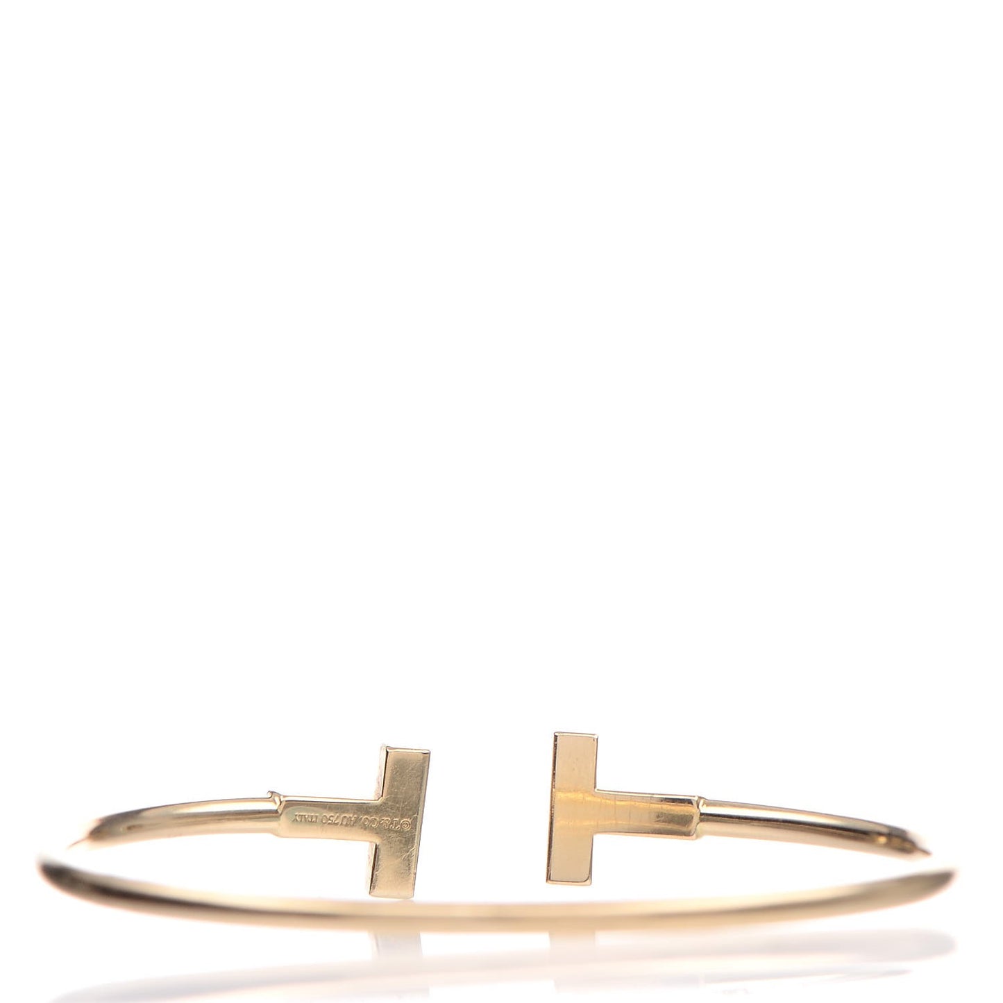 18K Yellow Gold Diamond T Wire Bracelet