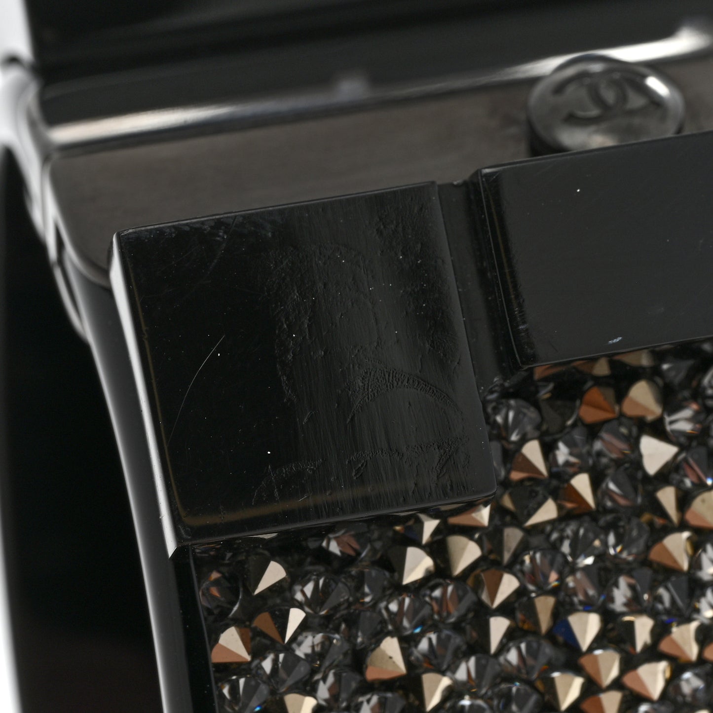 Resin Crystal Studded Lego Boy Cuff Black