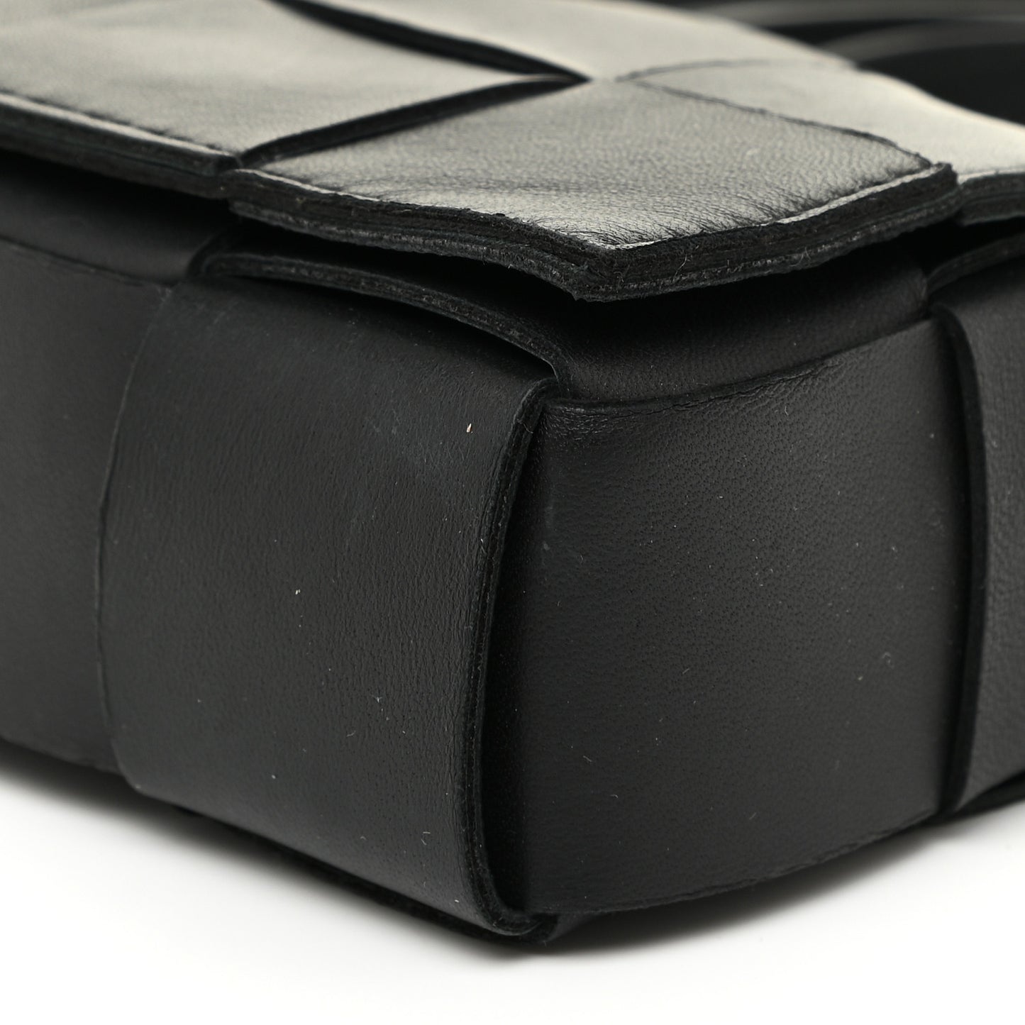 Lambskin Maxi Intrecciato Extra Mini Cassette Crossbody Bag Black