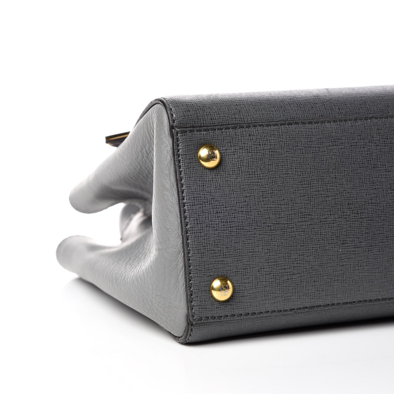 Fendi Vitello Elite Petite 2Jours Tote Grigio Grigio Chiaro 5 of 9