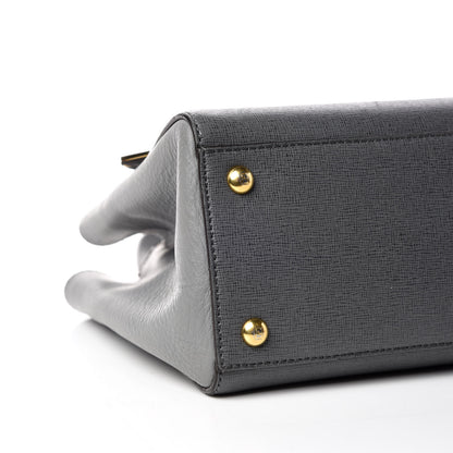 Fendi Vitello Elite Petite 2Jours Tote Grigio Grigio Chiaro 5 of 9