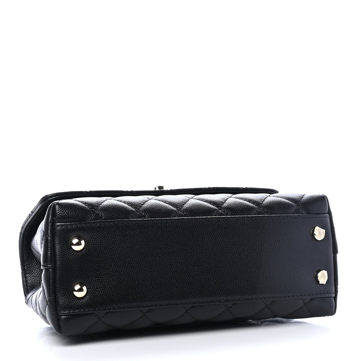 Caviar Quilted Mini Coco Handle Flap Black