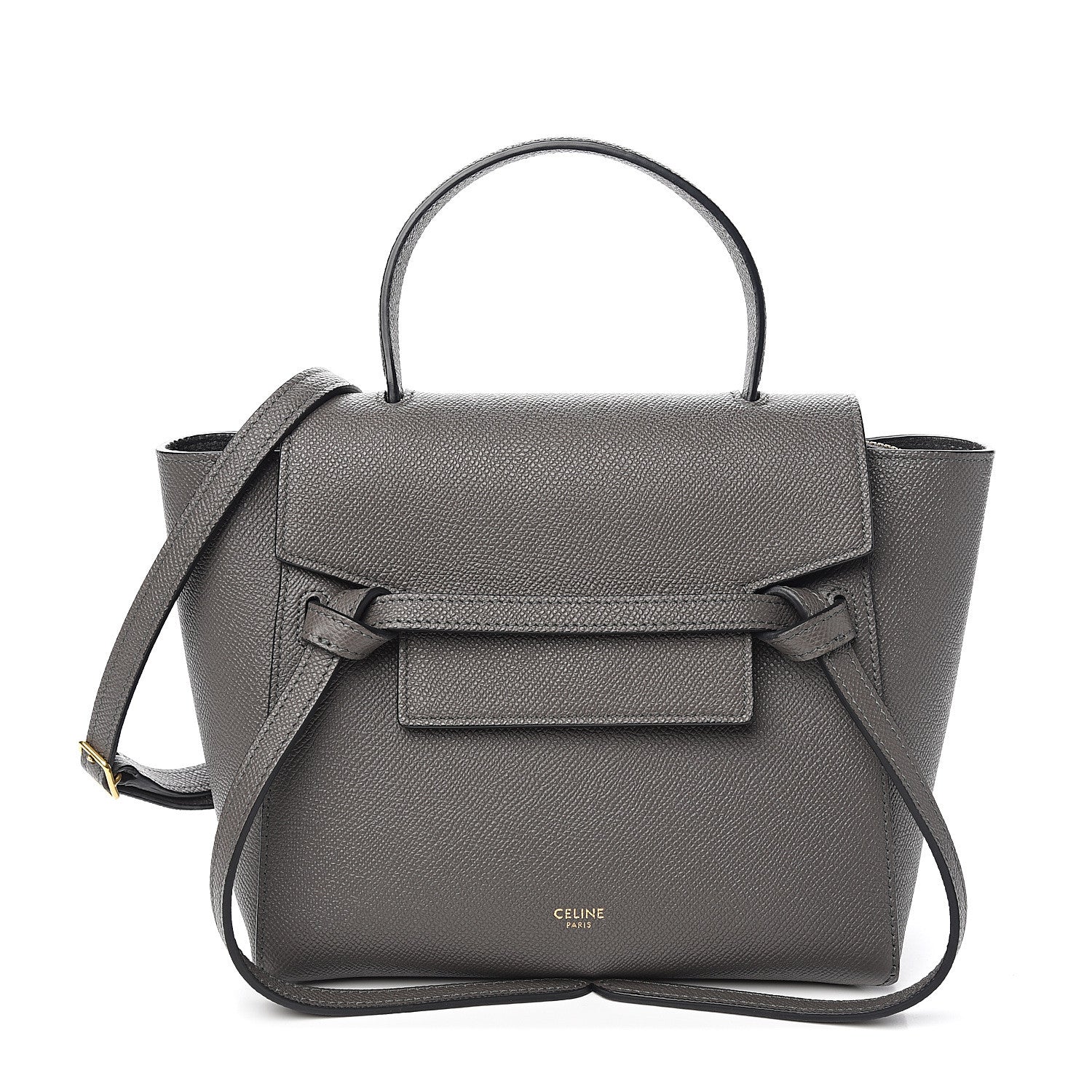 Celine Grained Calfskin Nano Belt Bag Grey 1 of 8