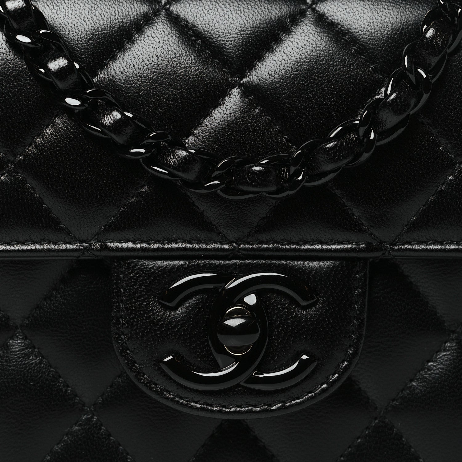 Chanel Lambskin Quilted Small Coco Pop Top Handle Flap So Black 8 of 11