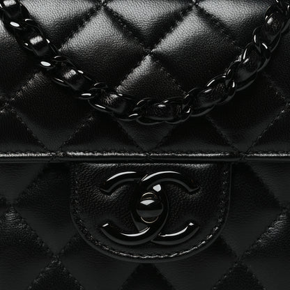 Chanel Lambskin Quilted Small Coco Pop Top Handle Flap So Black 8 of 11