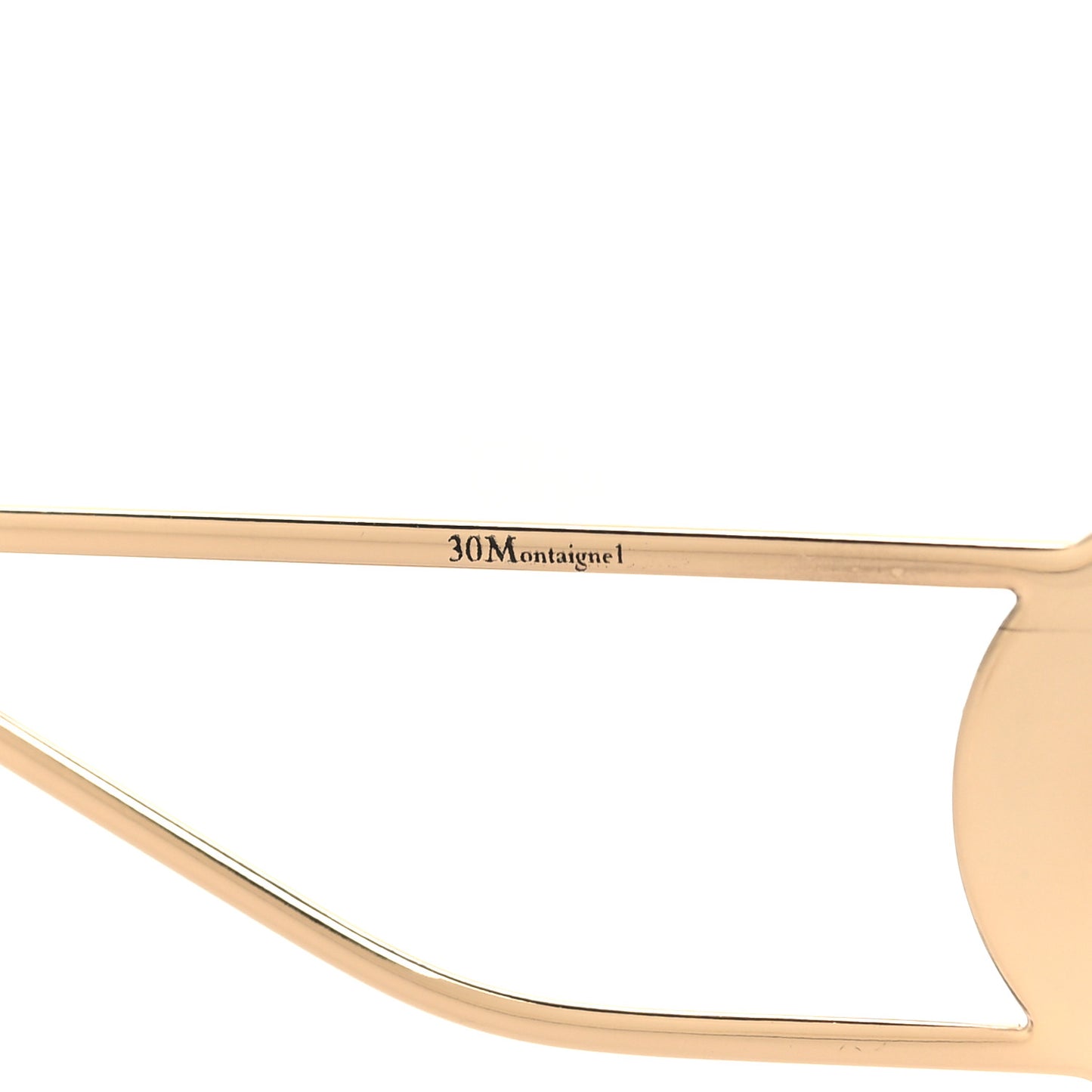 CHRISTIAN DIOR Rectangular 30 Montaigne 1 Sunglasses Black Gold