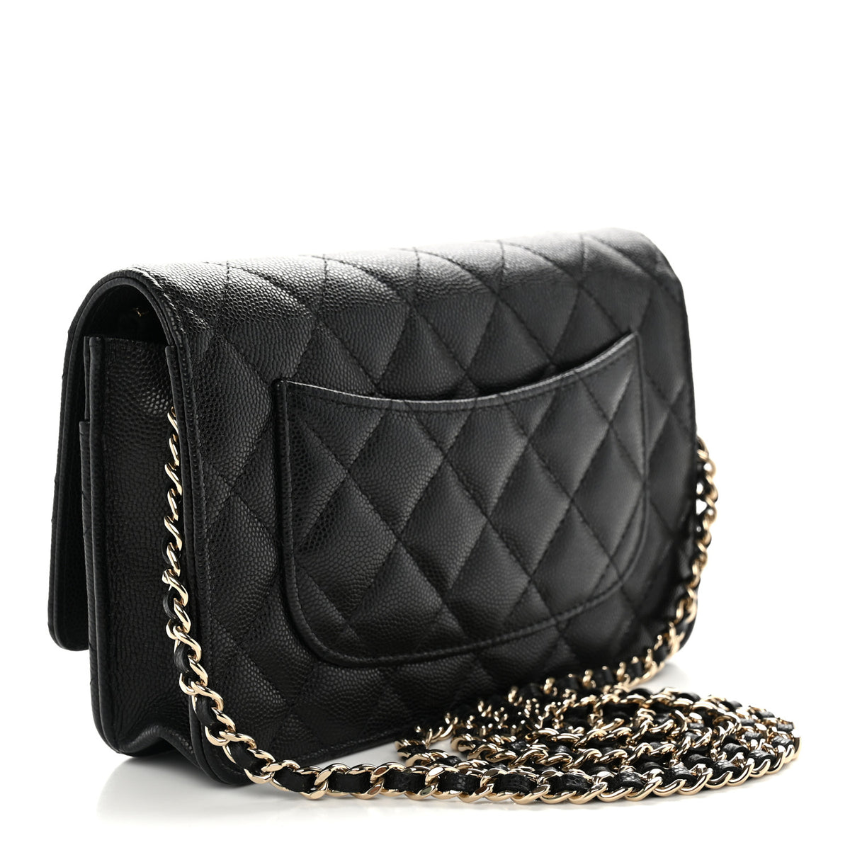Chanel Caviar Quilted Crystal CC Wallet On Chain WOC Black 3 of 11
