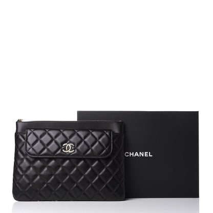 Chanel Lambskin Quilted Medium Flap Cosmetic Case Black 8 of 8