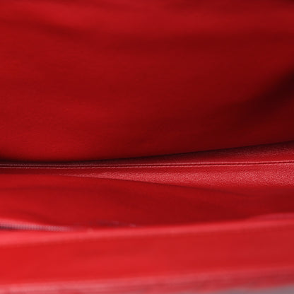 Chanel Caviar Chevron Quilted Framed Clutch Red 6 of 12