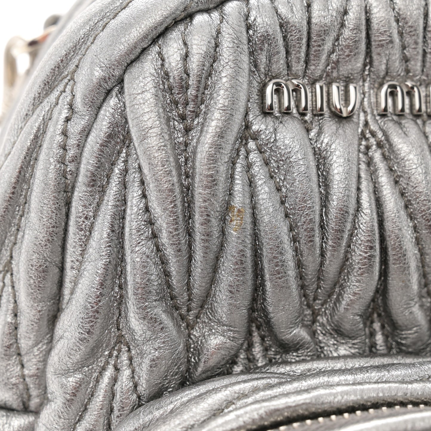 Metallic Nappa Matelasse Lux Mini Backpack Cromo