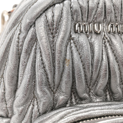 Miu Miu Metallic Nappa Matelasse Lux Mini Backpack Cromo 12 of 13