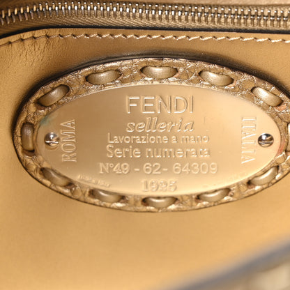 Fendi Cuoio Roma Sellerissima Nappa Sintetica Tape Stitch Baguette Platino 6 of 9