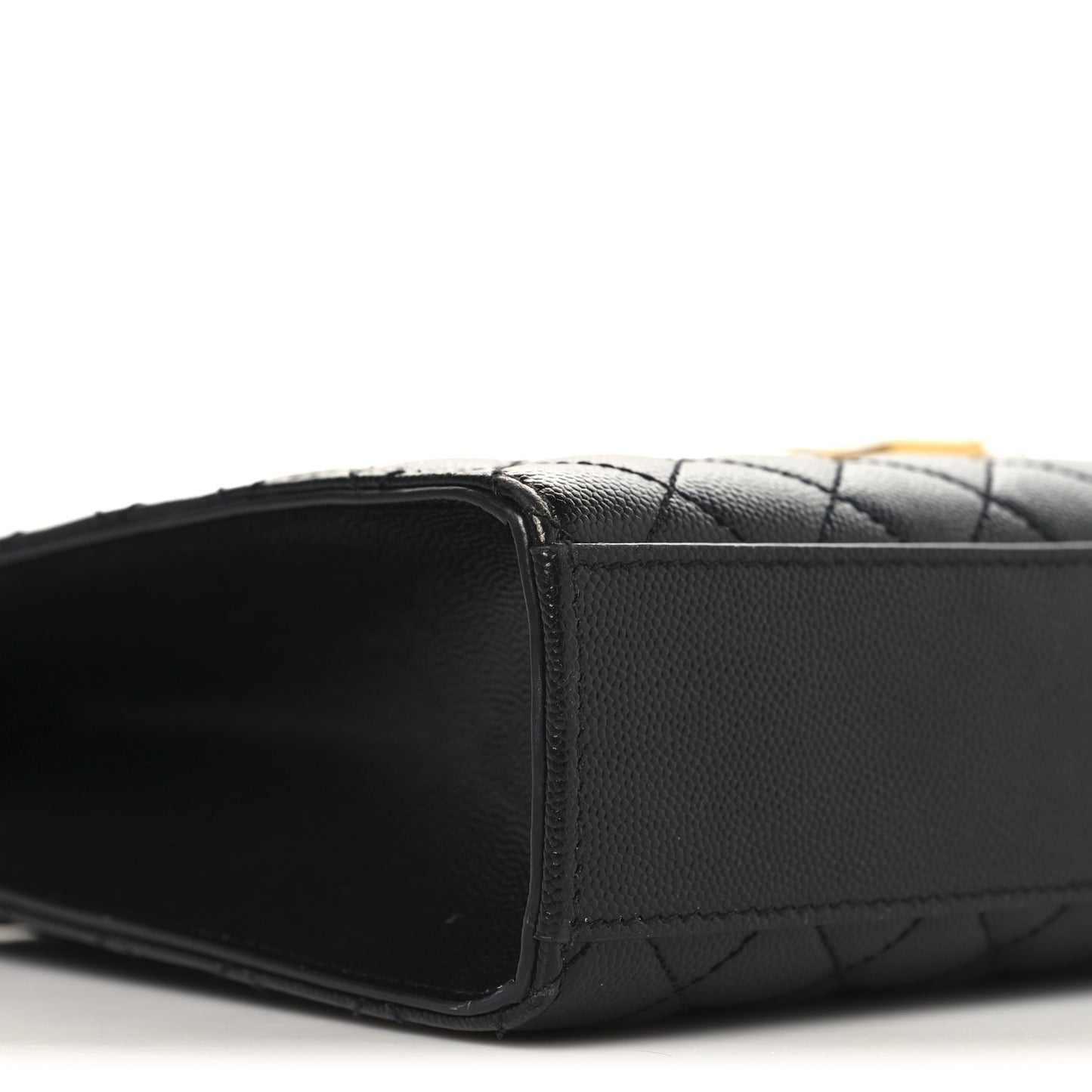 Grain De Poudre Textured Mixed Matelasse Large Triquilt Monogram Satchel Black