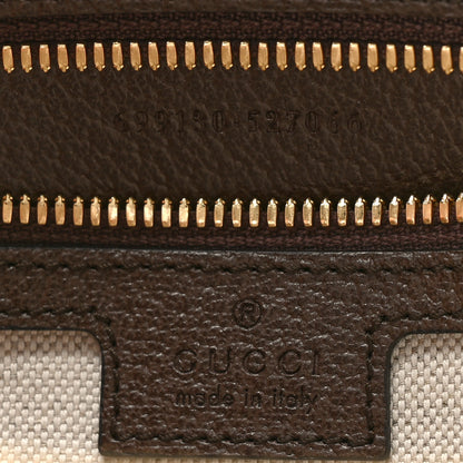 Gucci Monogram Jumbo GG Textured Dollar Calfskin Web Wristlet Messenger Bag Camel Ebony New Acero 6 of 8