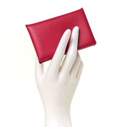 Hermes Evercolor Calvi Card Case FRAMBOISE 2 of 7