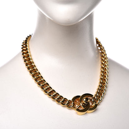 Chanel Chain Link CC Choker Necklace Gold 2 of 5