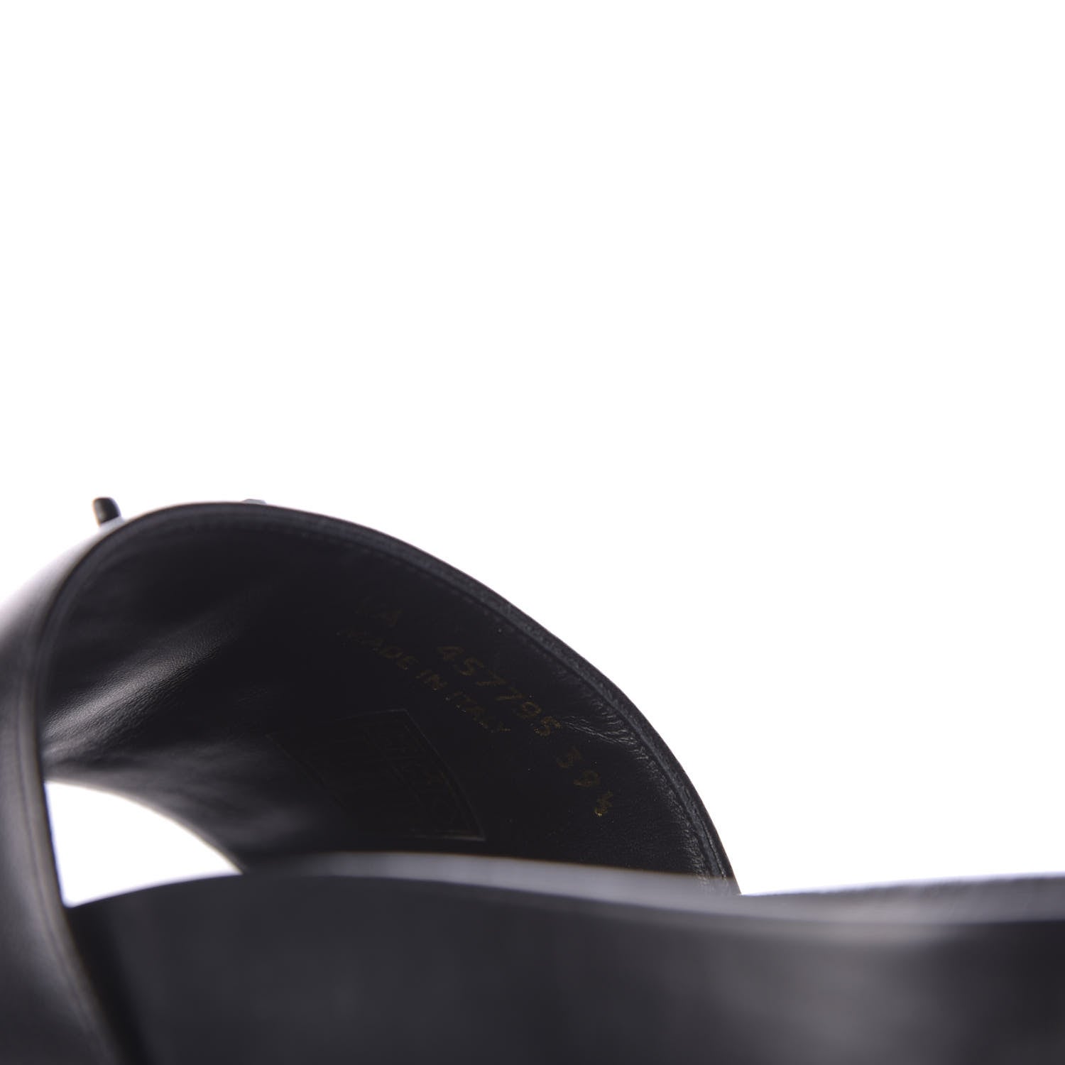 Saint Laurent Lambskin Joan Slide Sandals Black 9 of 10